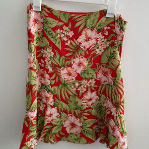 Jones New York Signature Silk Hawaiian Print, Pencil Skirt, size 10
